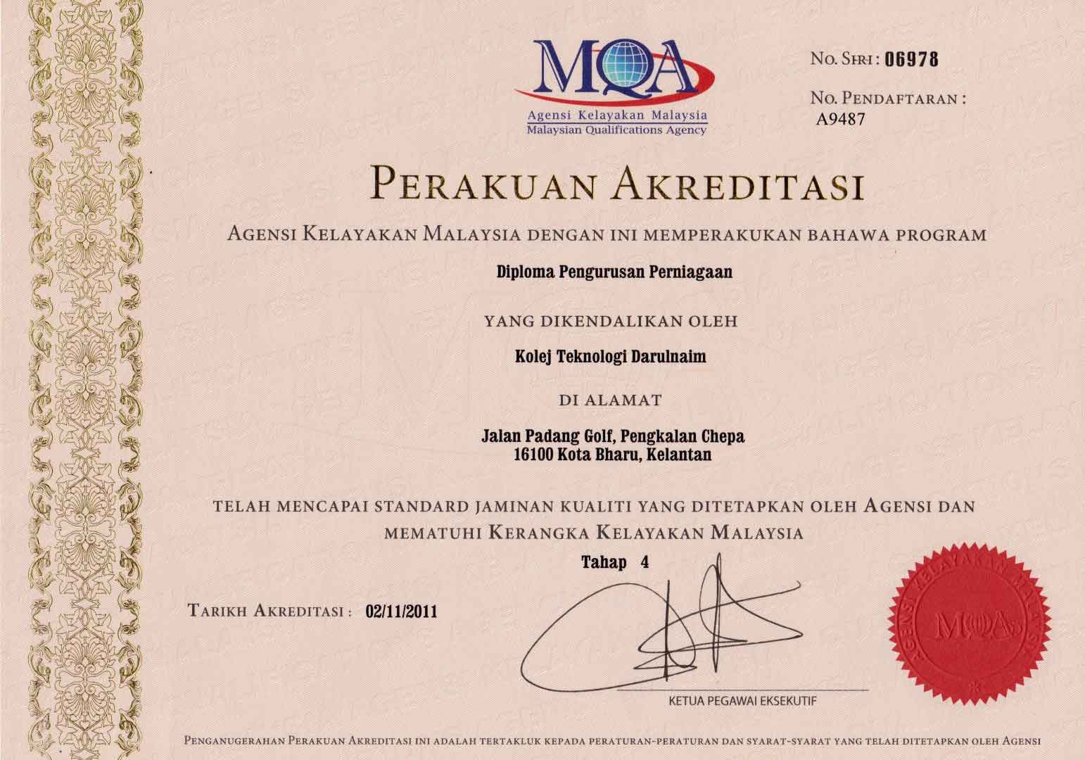 Diploma Pengurusan Perniagaan Kolej Teknologi Darulnaim